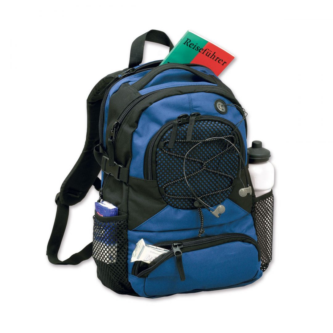 Casual promotion Backpack – 2007-75 (approx. 29 x 44 x 18 cm, blue/black)