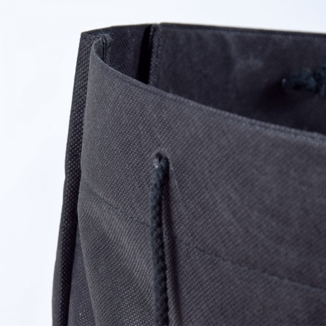 Drawstring bag, shopping tote for retail sales – 2185 (41 x 36,5 x 9 cm, black)